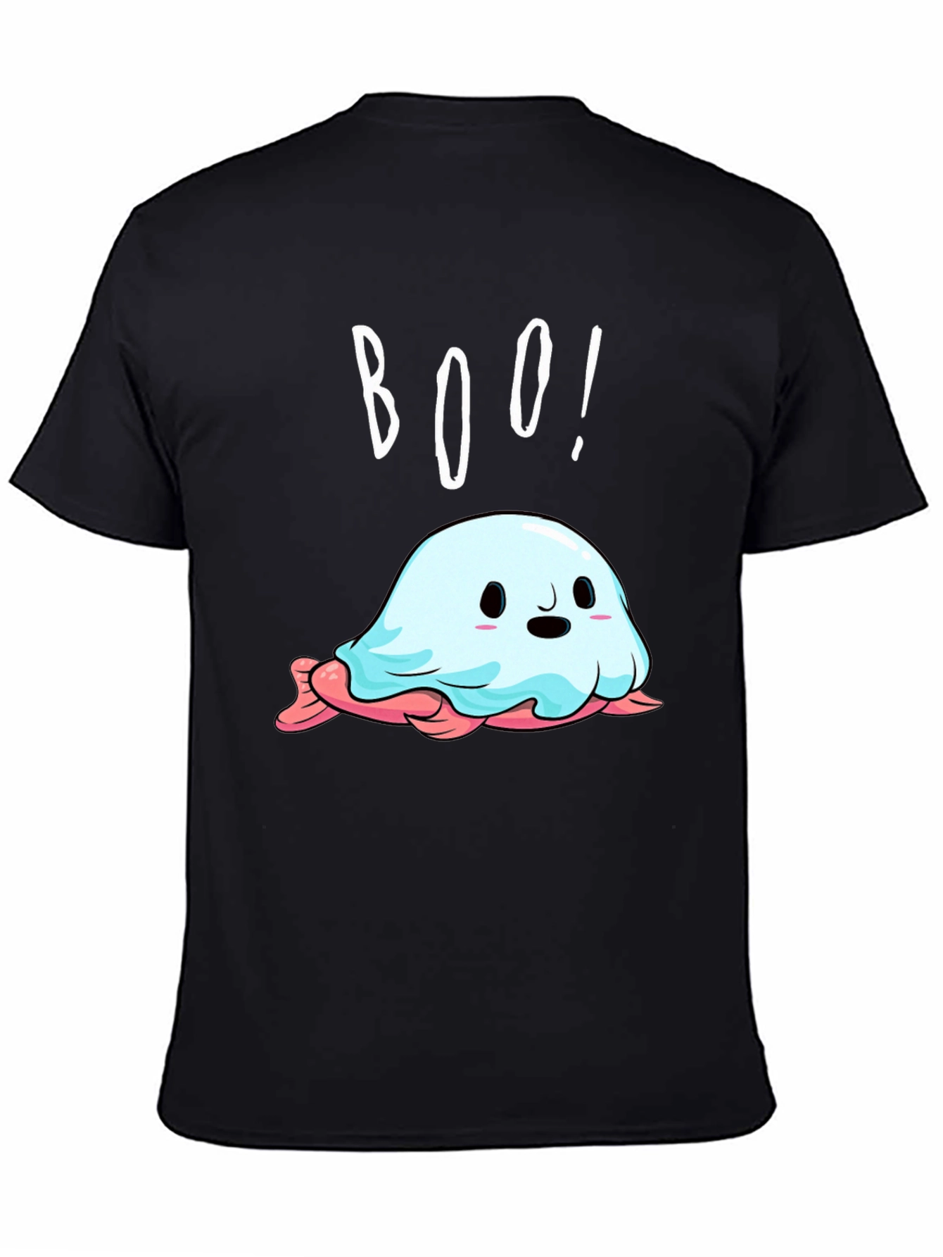 Boo! Cute Ghost Graphic Tee - Halloween Style