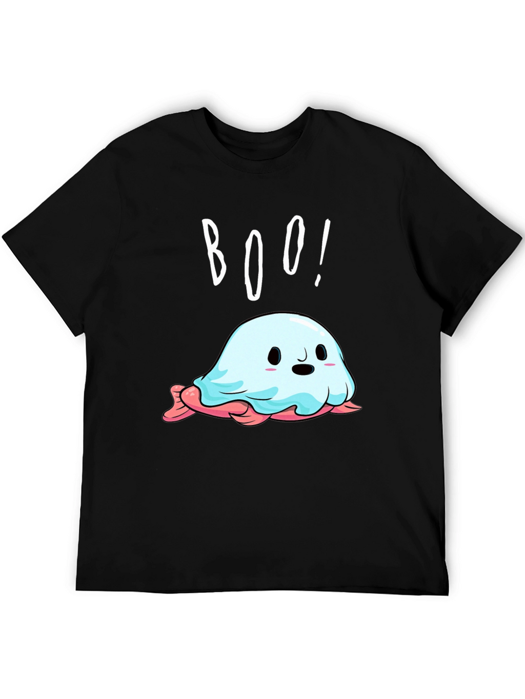Boo! Cute Ghost Graphic Tee - Halloween Style