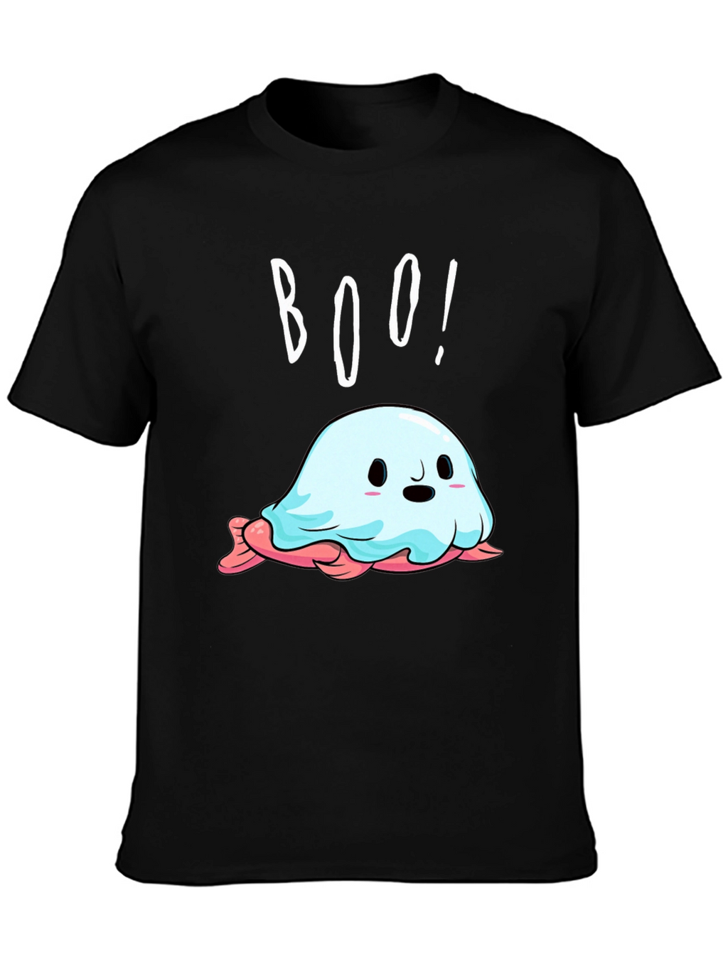 Boo! Cute Ghost Graphic Tee - Halloween Style