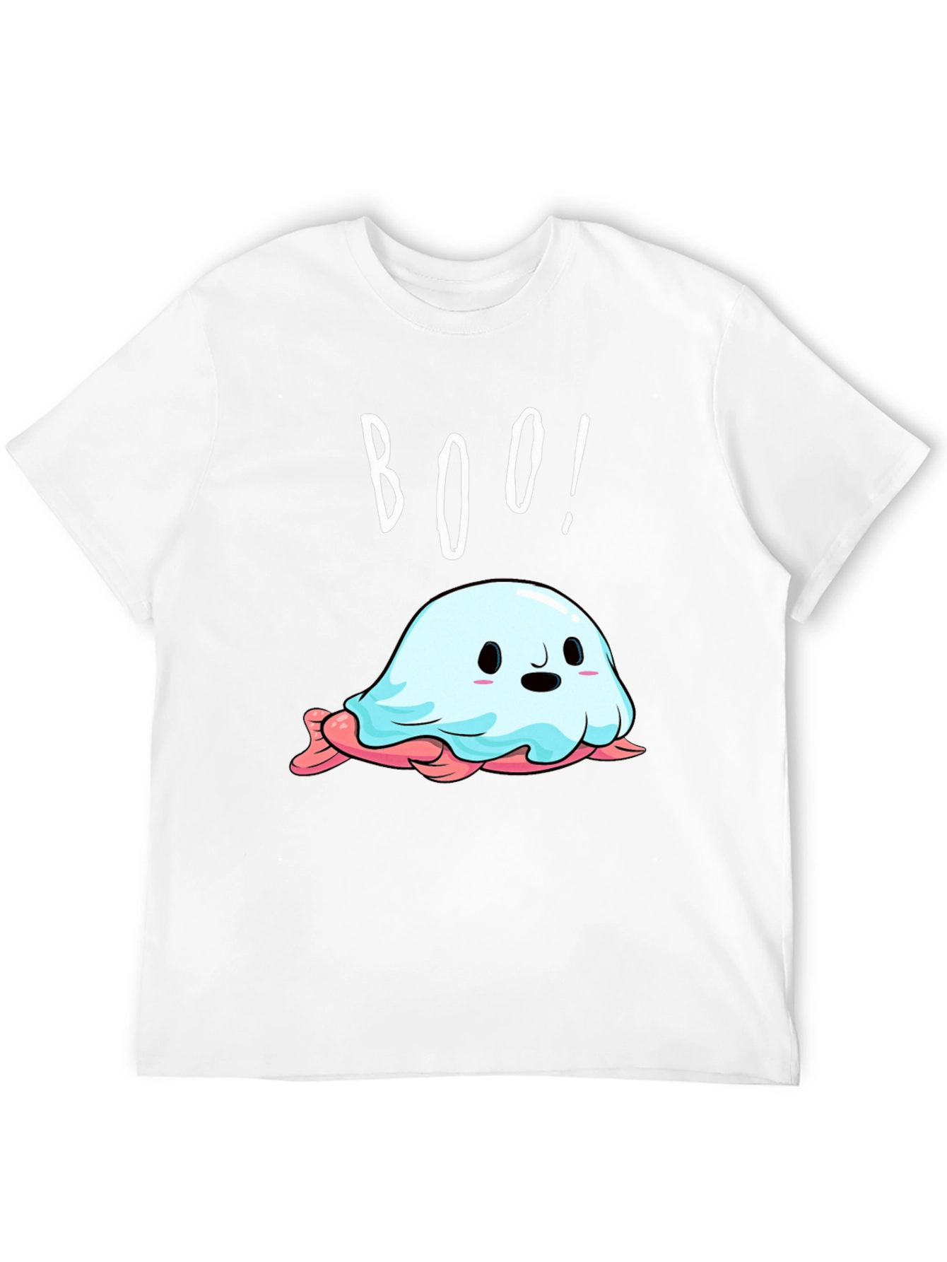 Boo! Cute Ghost Graphic Tee - Halloween Style