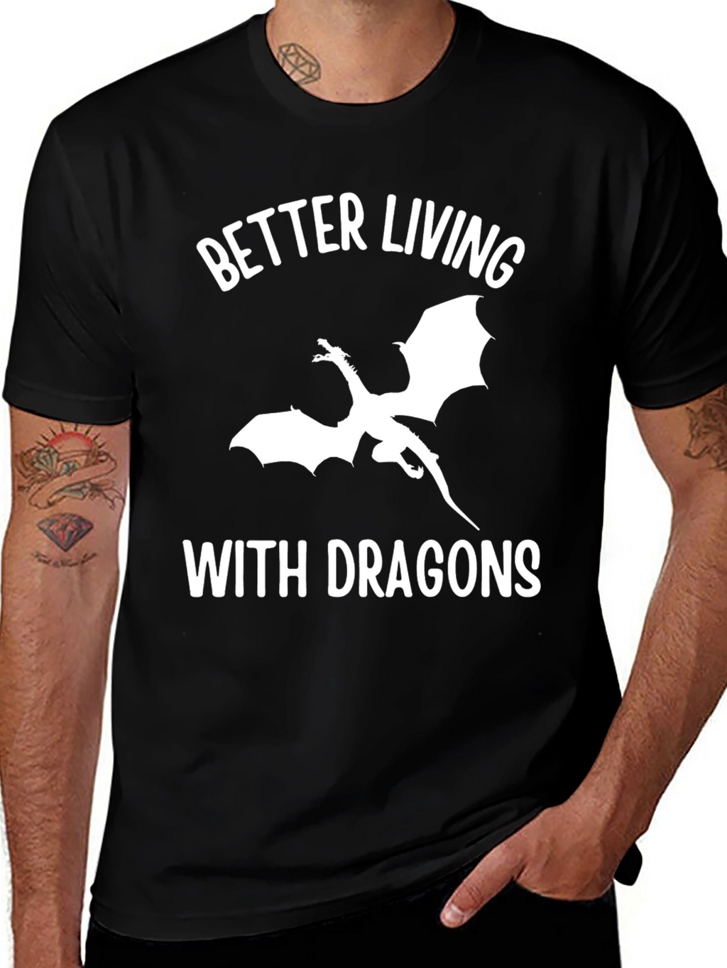 Better Living With Dragons Graphic T-Shirt