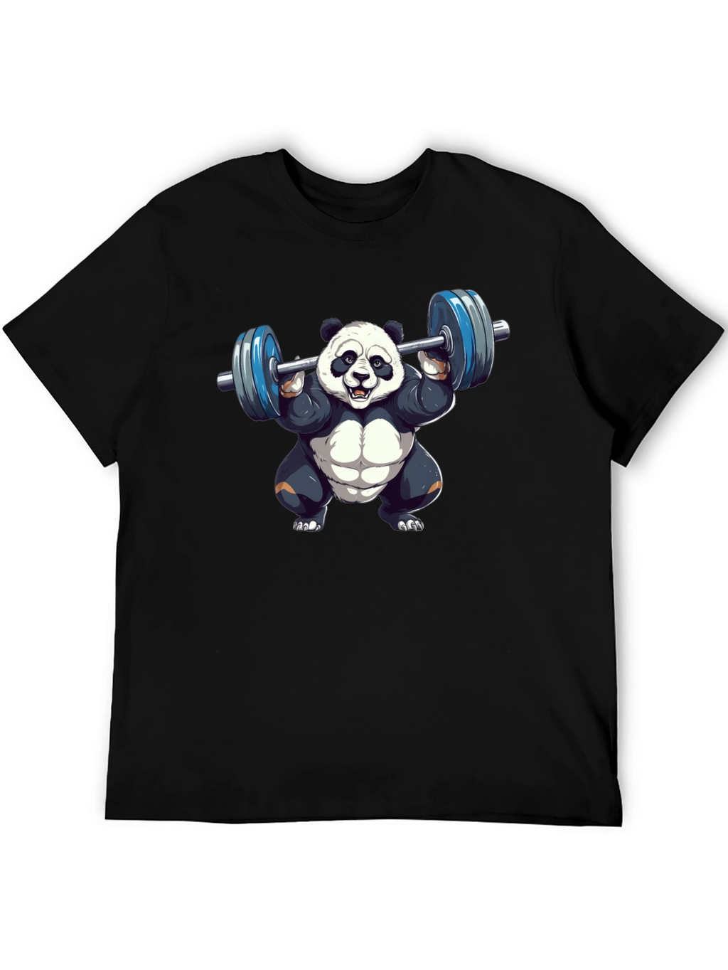 Weightlifting Panda T-Shirt - Black Cotton Tee