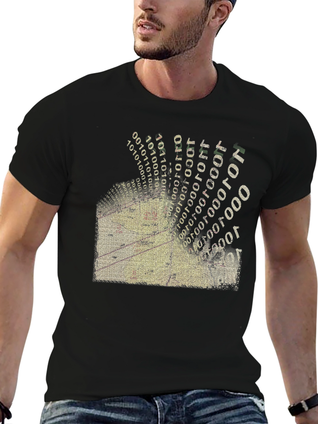 Digital Gridlock T-Shirt - Modern Data Design