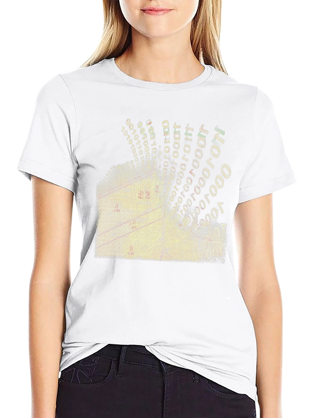 Digital Gridlock T-Shirt - Modern Data Design