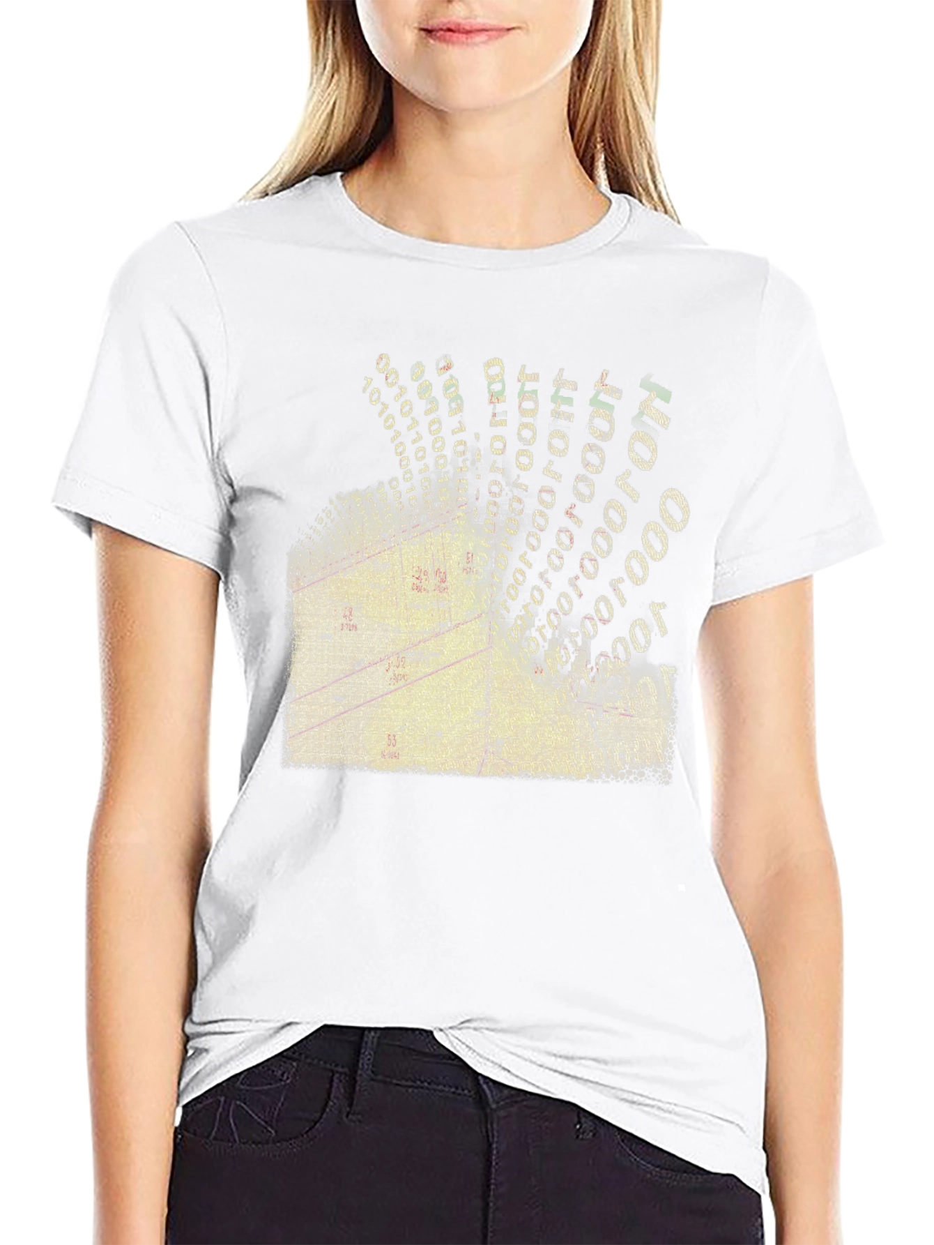 Digital Gridlock T-Shirt - Modern Data Design
