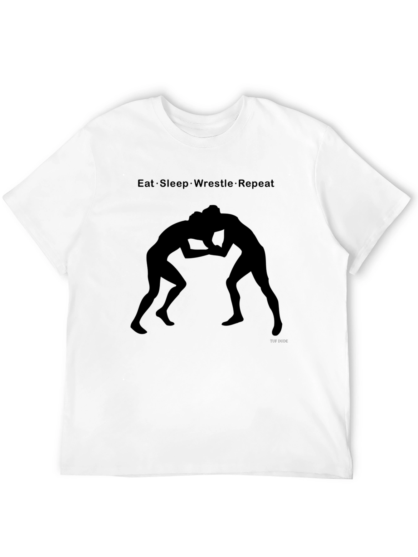 Eat Sleep Wrestle Repeat Black T-Shirt