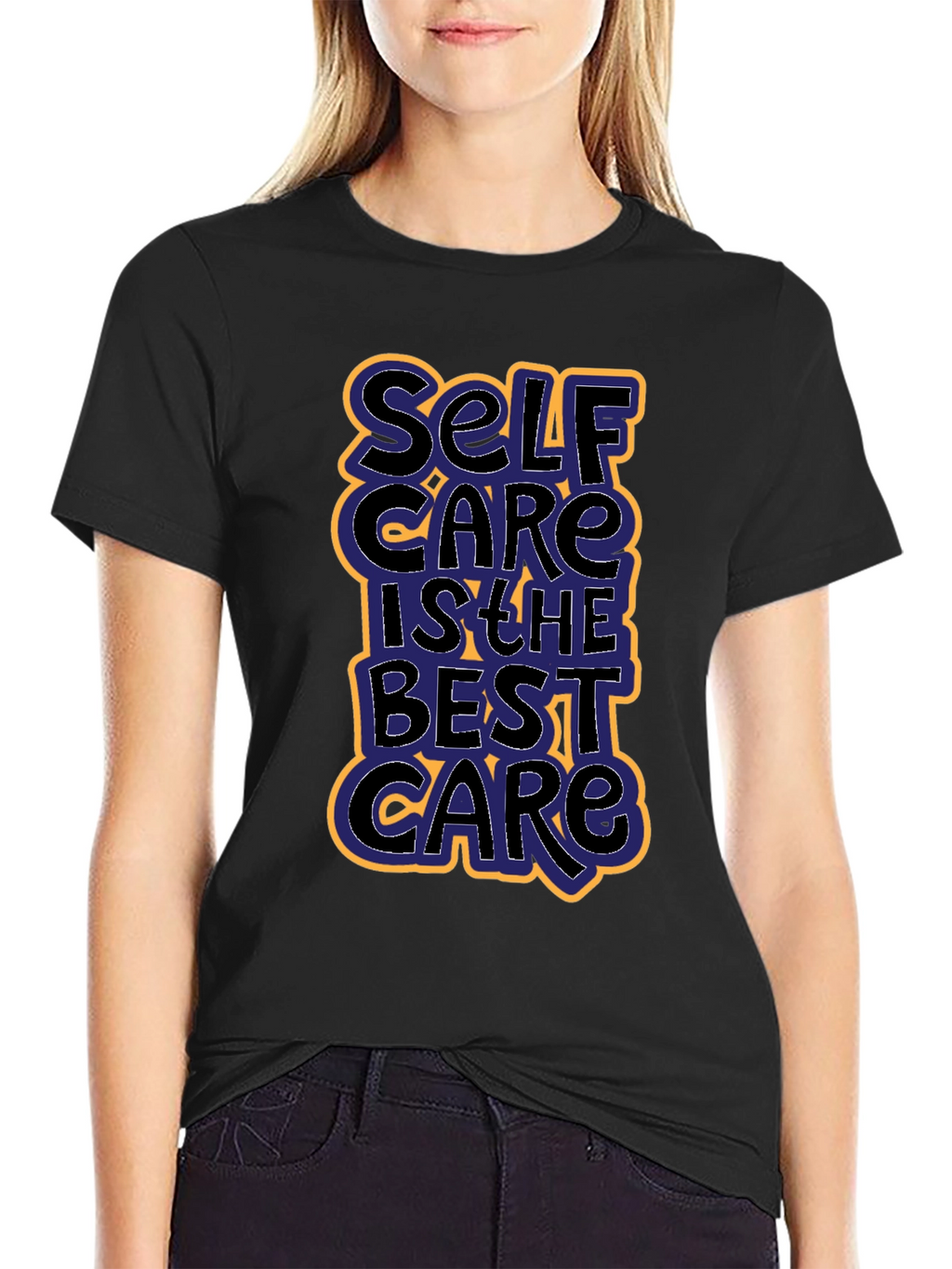 Self Care Graphic Tee - Black Cotton T-Shirt