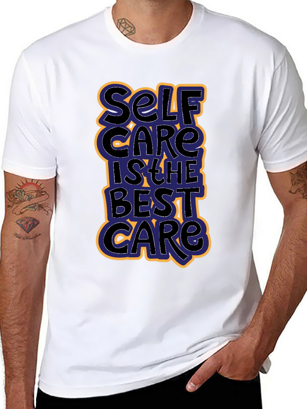 Self Care Graphic Tee - Black Cotton T-Shirt