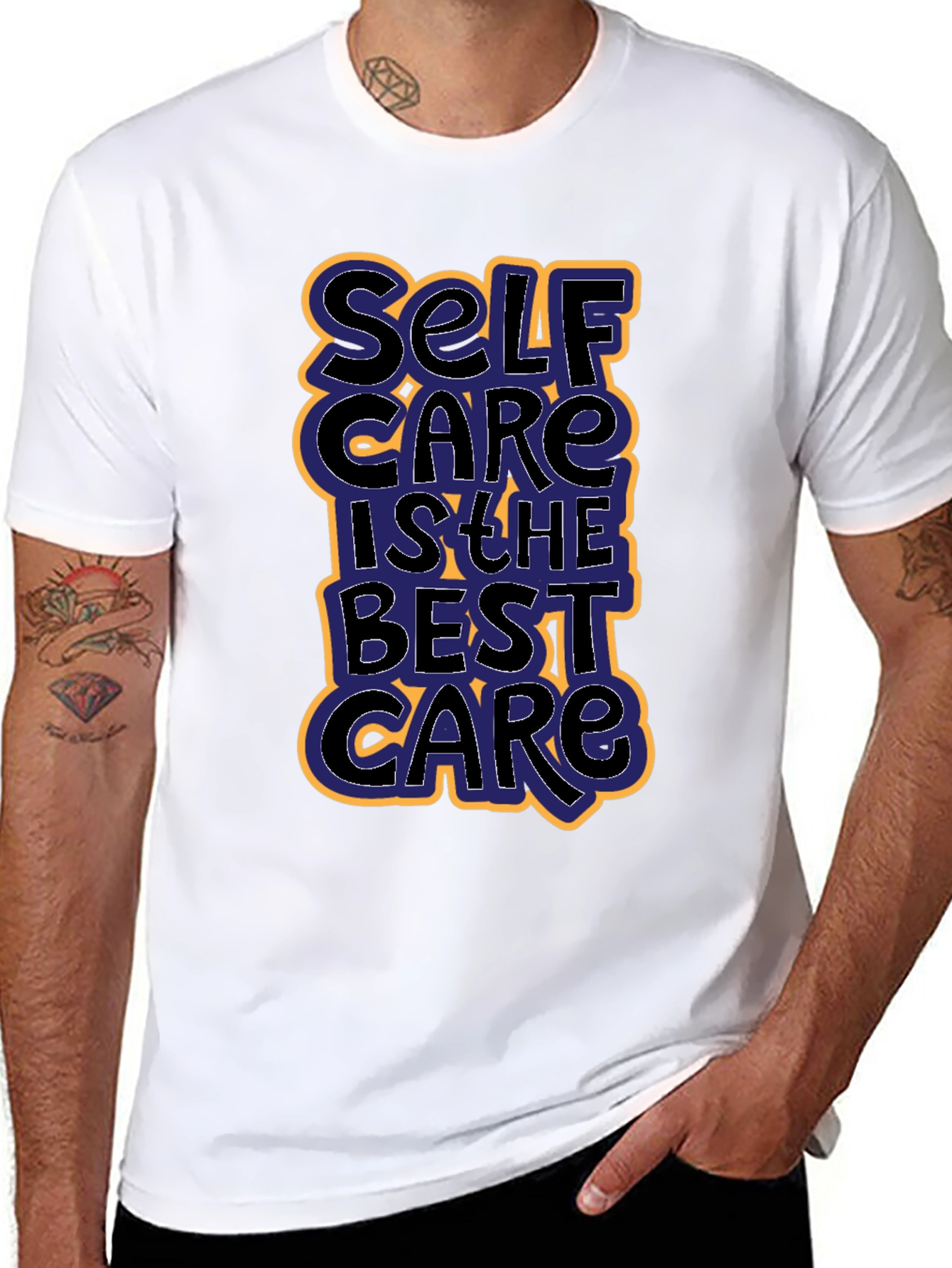 Self Care Graphic Tee - Black Cotton T-Shirt
