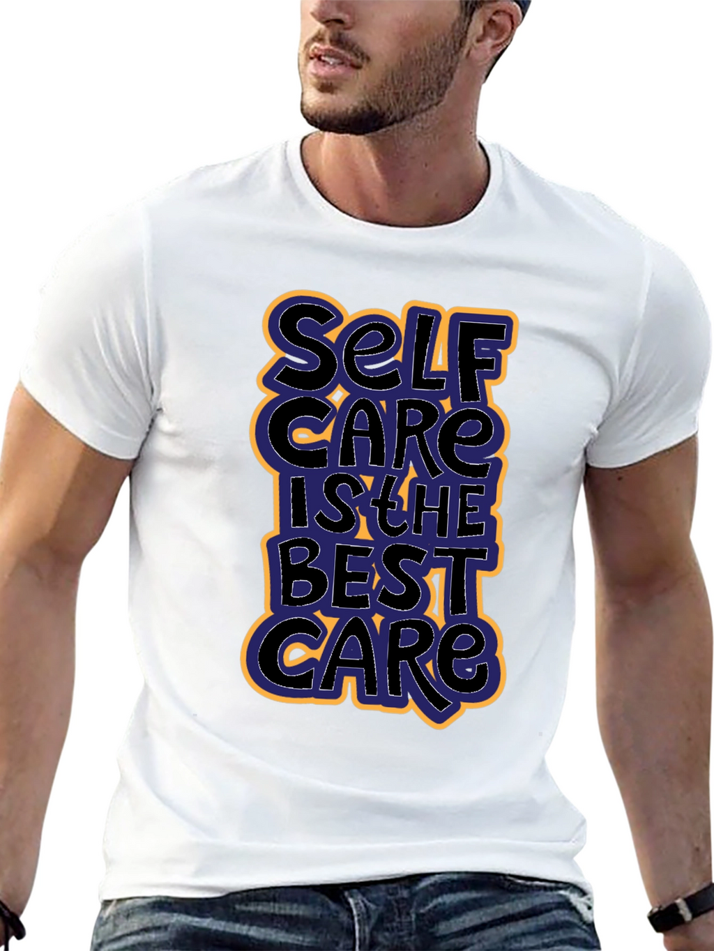 Self Care Graphic Tee - Black Cotton T-Shirt
