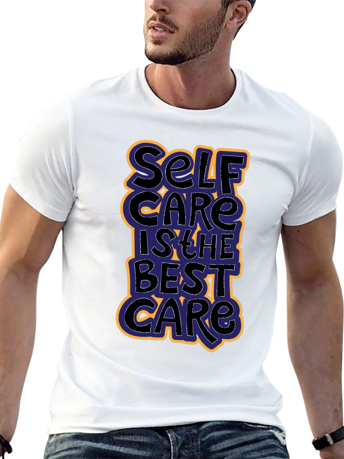 Self Care Graphic Tee - Black Cotton T-Shirt