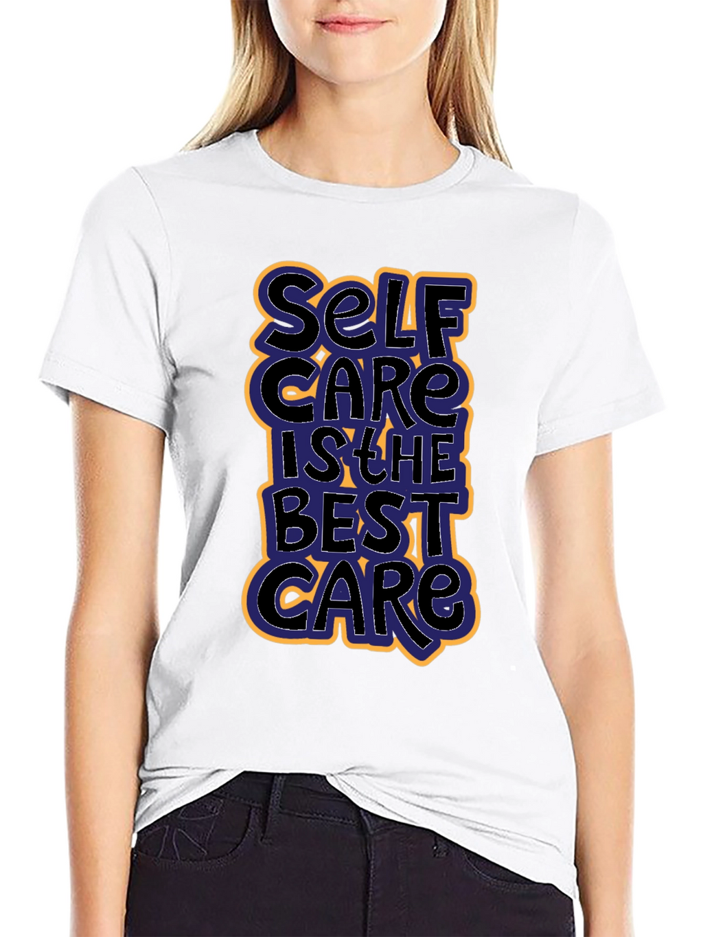 Self Care Graphic Tee - Black Cotton T-Shirt