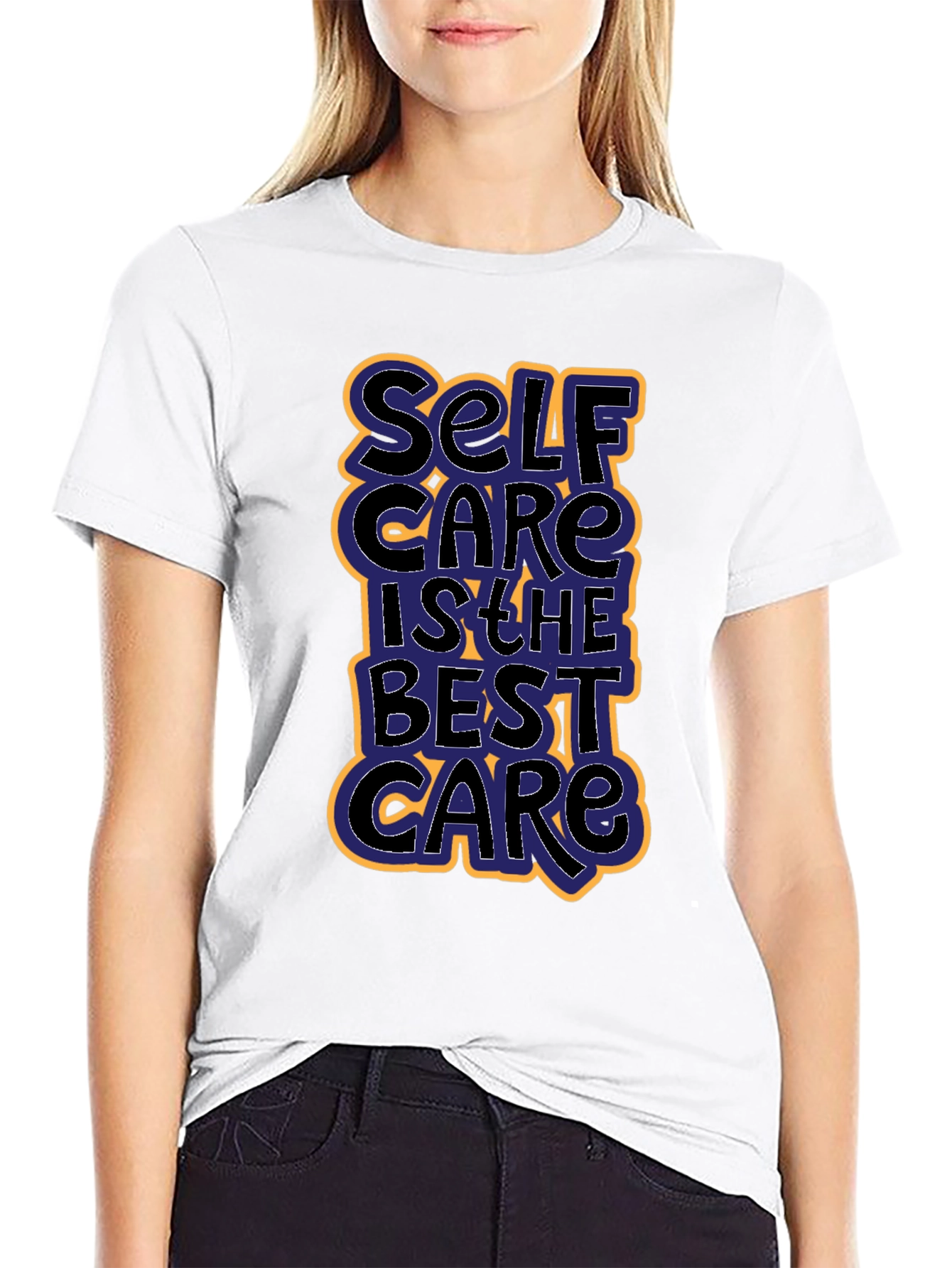Self Care Graphic Tee - Black Cotton T-Shirt