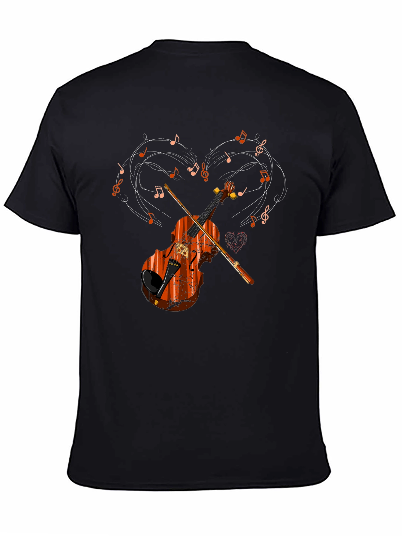 Violin Music Heart Graphic T-Shirt