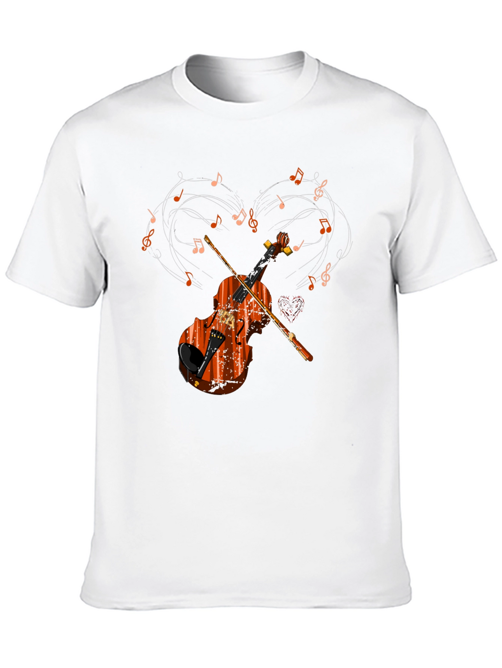 Violin Music Heart Graphic T-Shirt