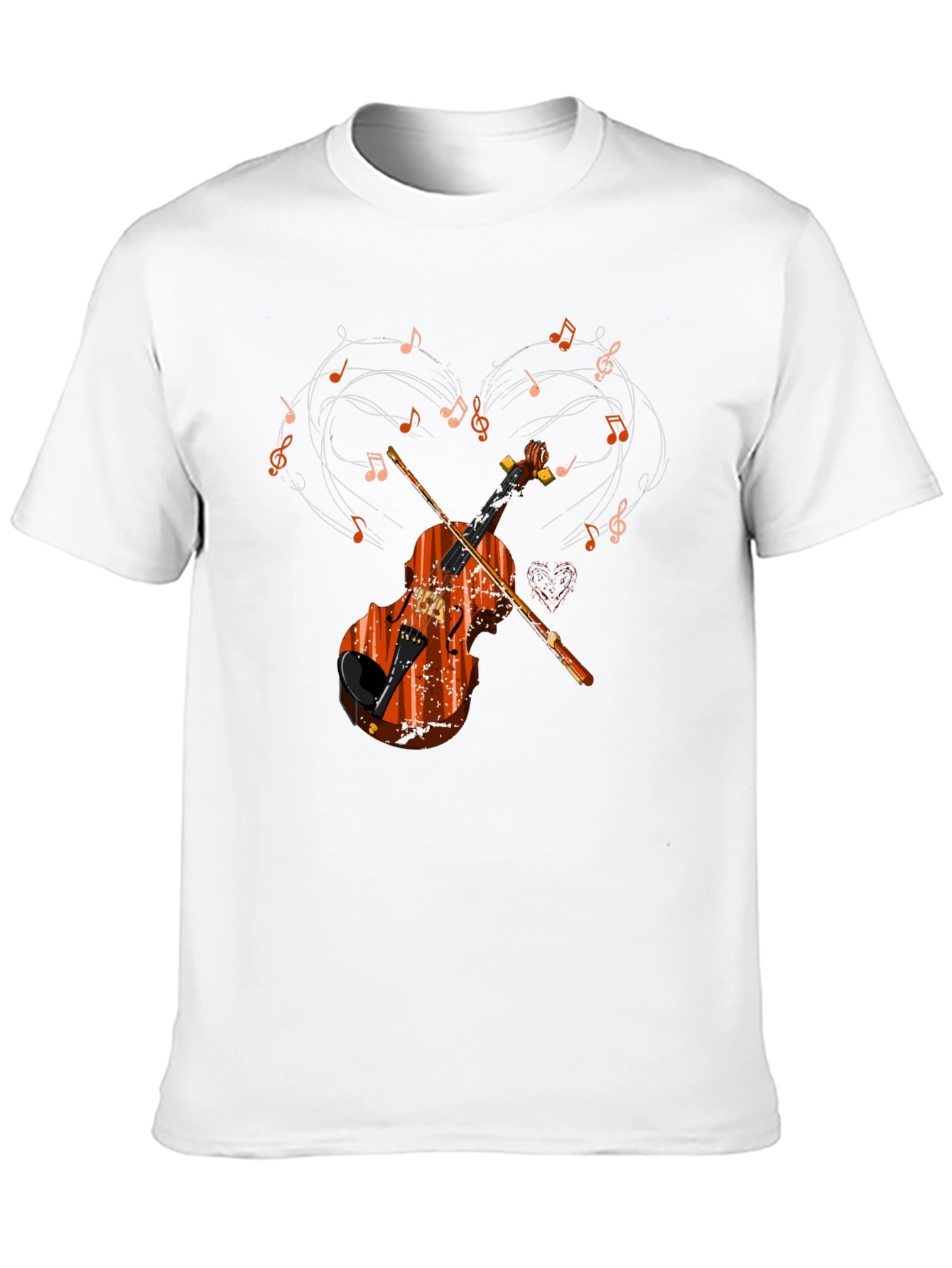 Violin Music Heart Graphic T-Shirt