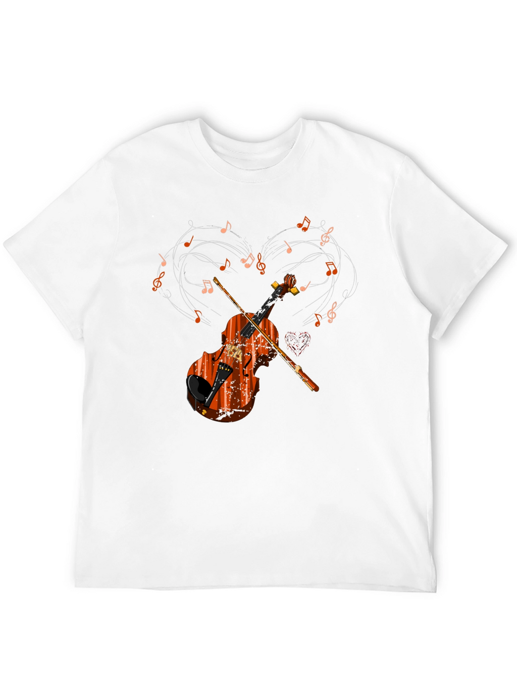 Violin Music Heart Graphic T-Shirt