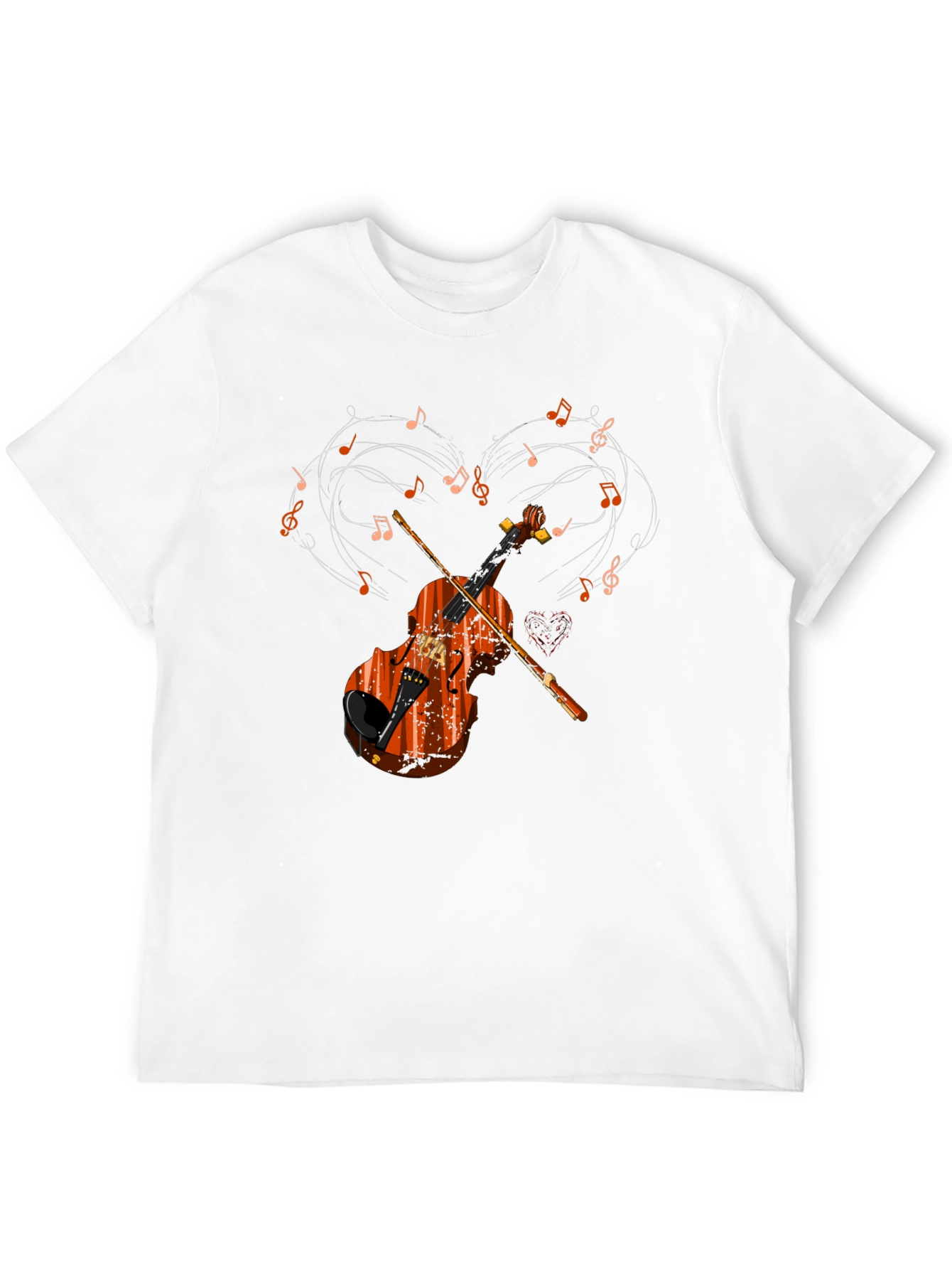 Violin Music Heart Graphic T-Shirt