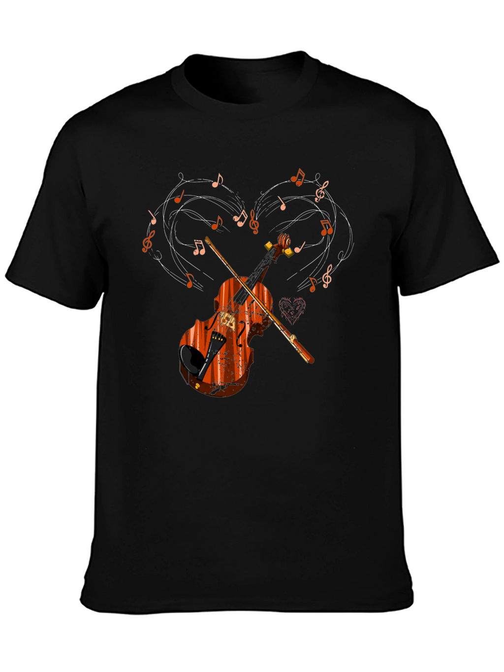 Violin Music Heart Graphic T-Shirt