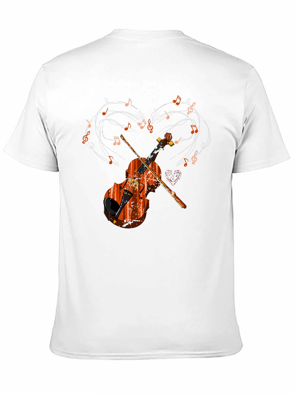 Violin Music Heart Graphic T-Shirt