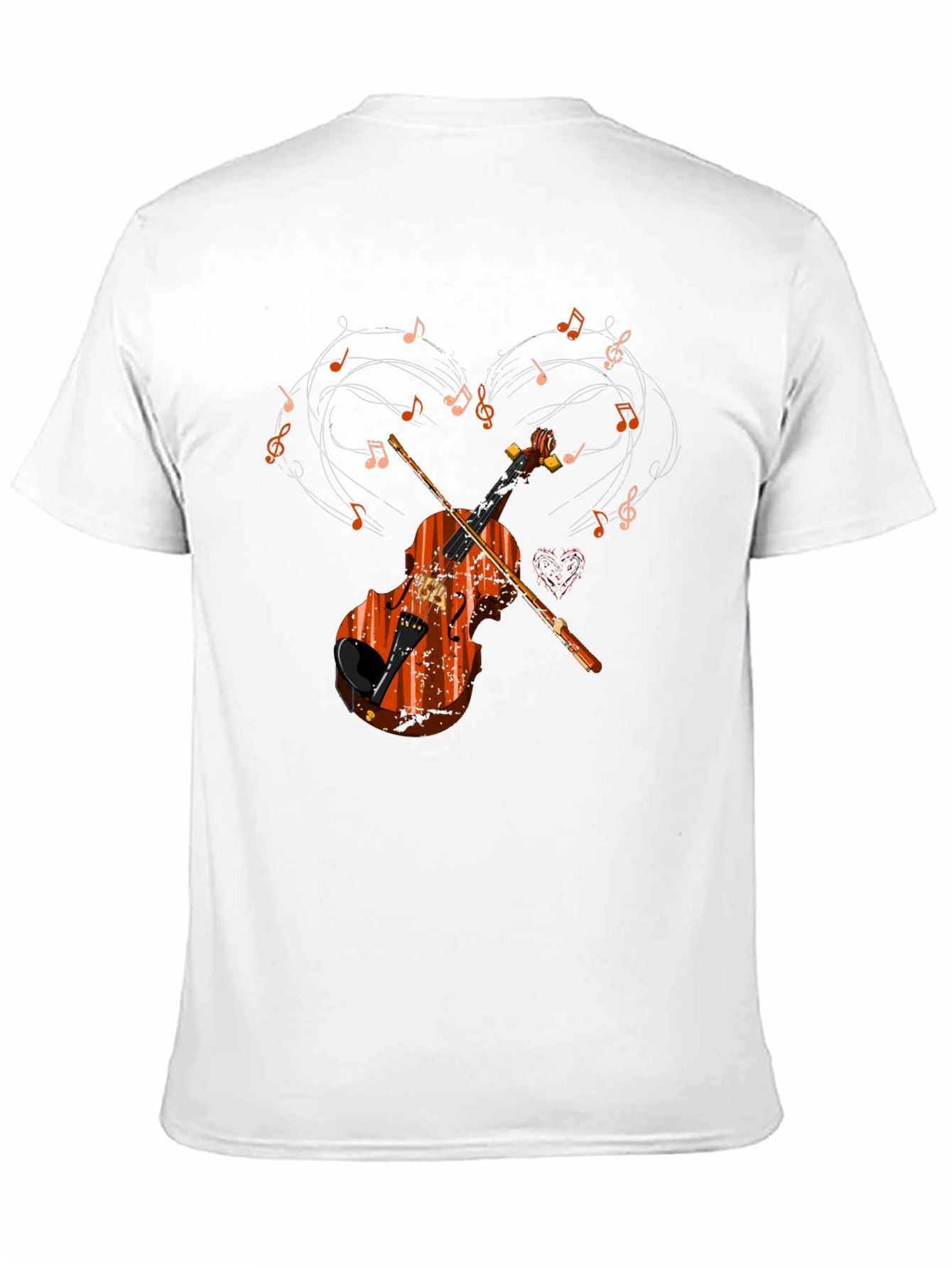 Violin Music Heart Graphic T-Shirt
