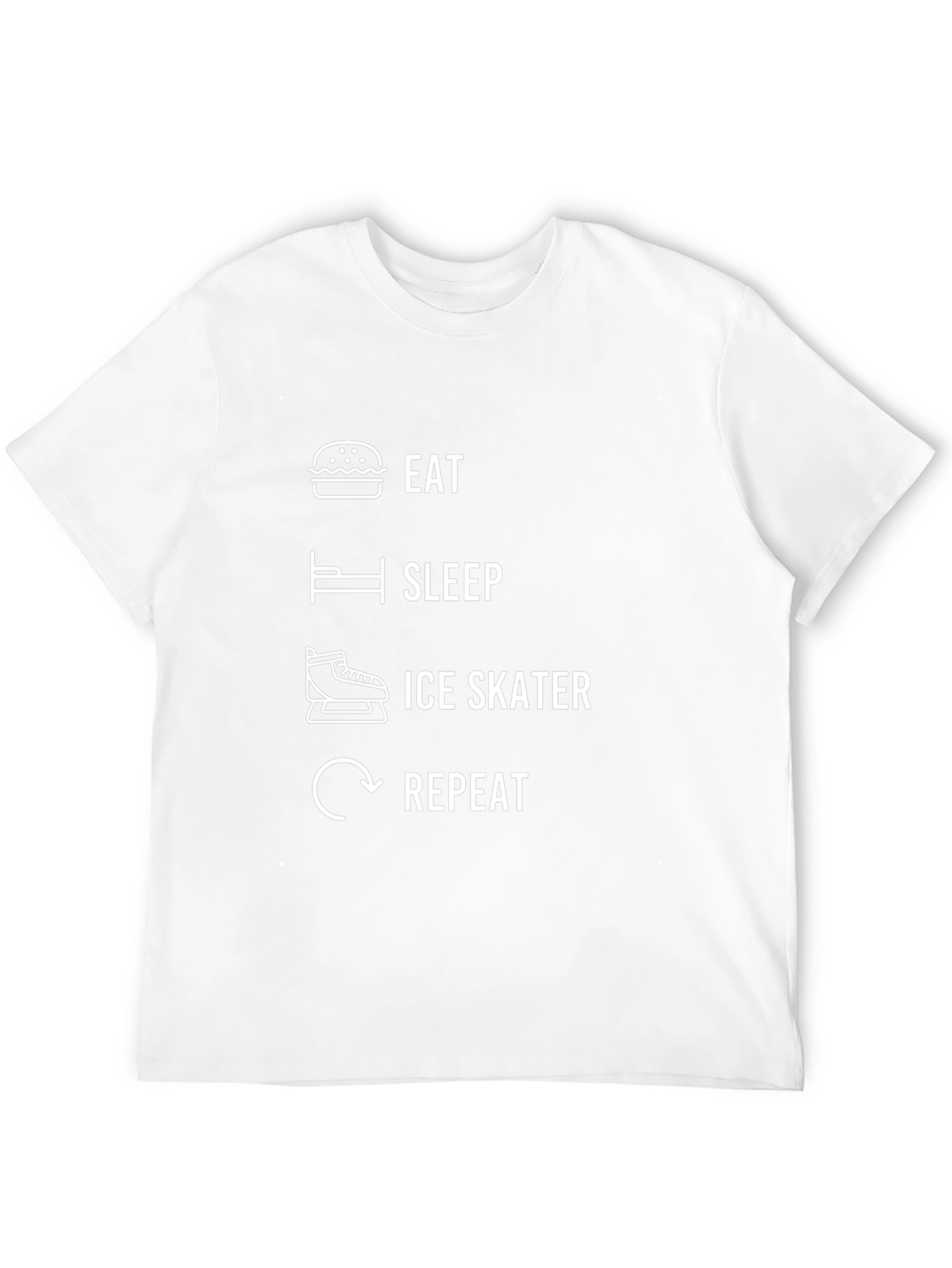 Eat Sleep Ice Skate Repeat Black Graphic T-Shirt