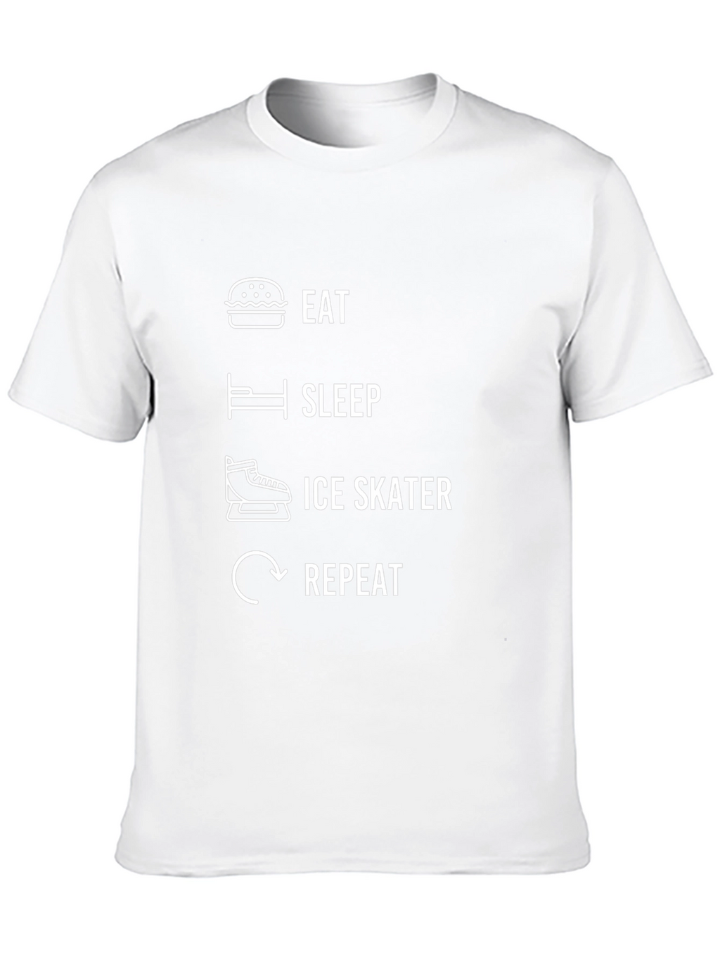 Eat Sleep Ice Skate Repeat Black Graphic T-Shirt