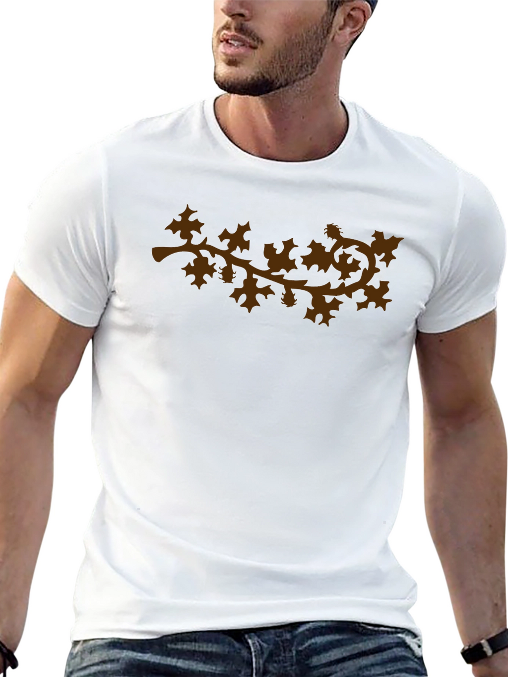 Nature Inspired Graphic Tee - Brown Vine