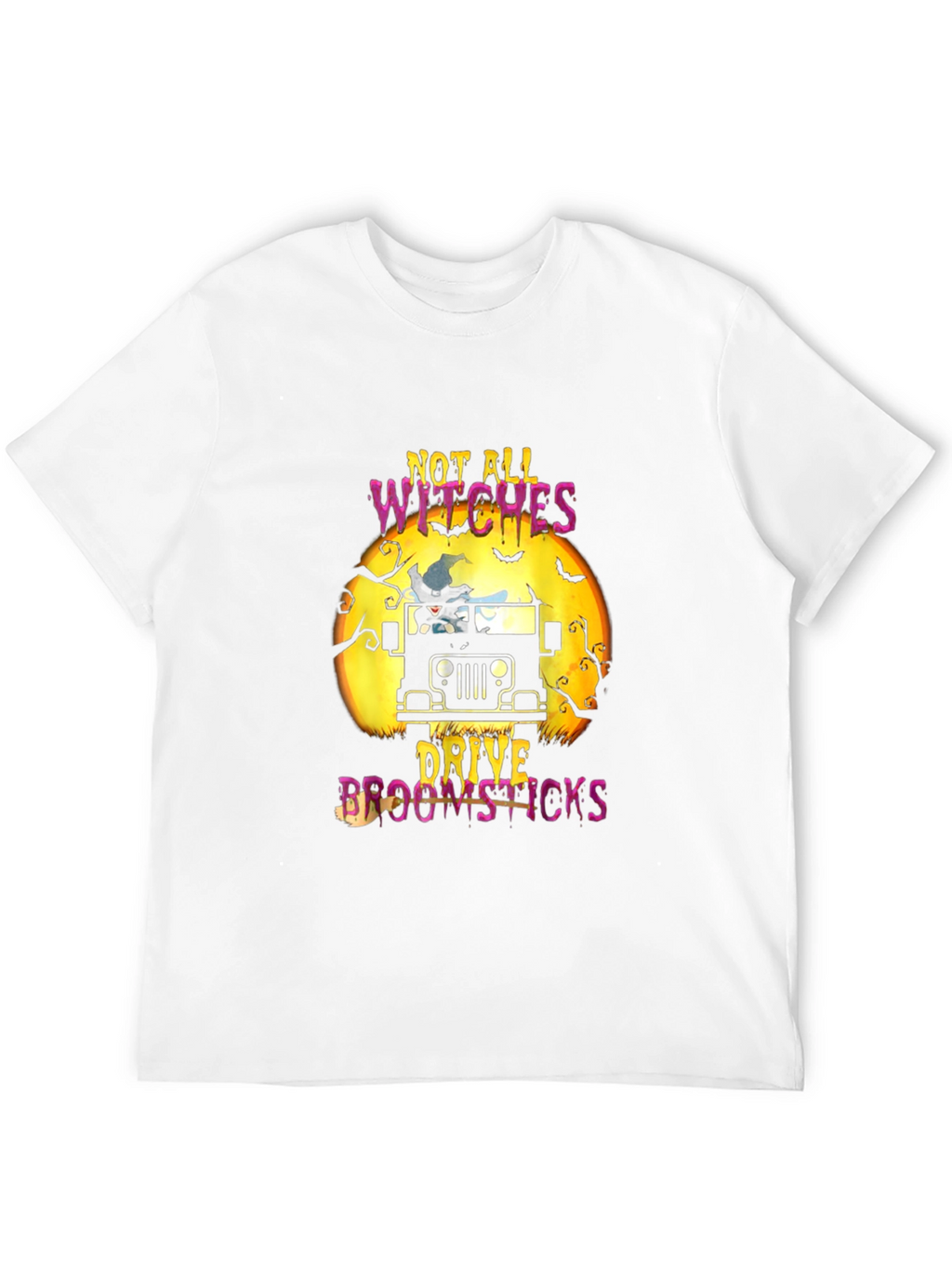 Halloween Witches Jeep Graphic T-Shirt