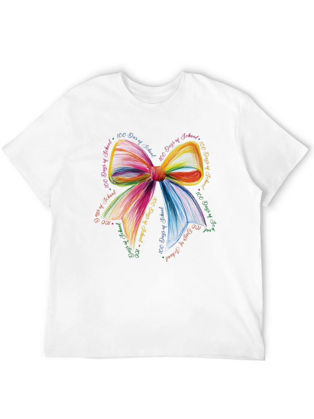 100 Days of School Rainbow Bow T-Shirt