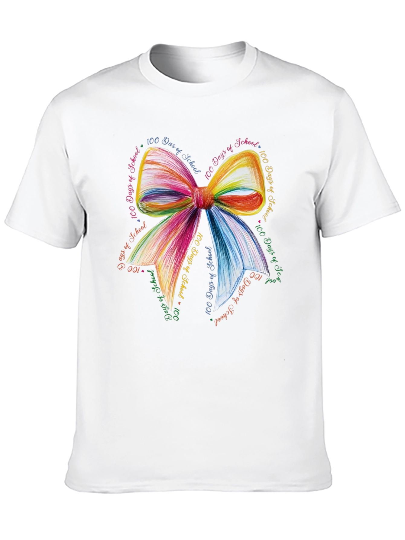 100 Days of School Rainbow Bow T-Shirt
