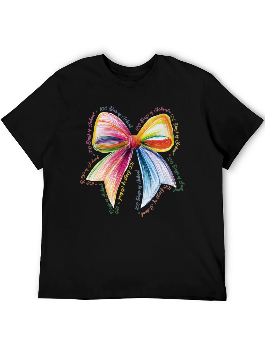 100 Days of School Rainbow Bow T-Shirt