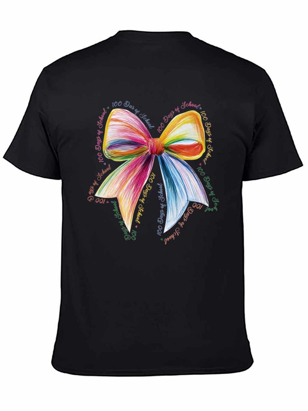 100 Days of School Rainbow Bow T-Shirt