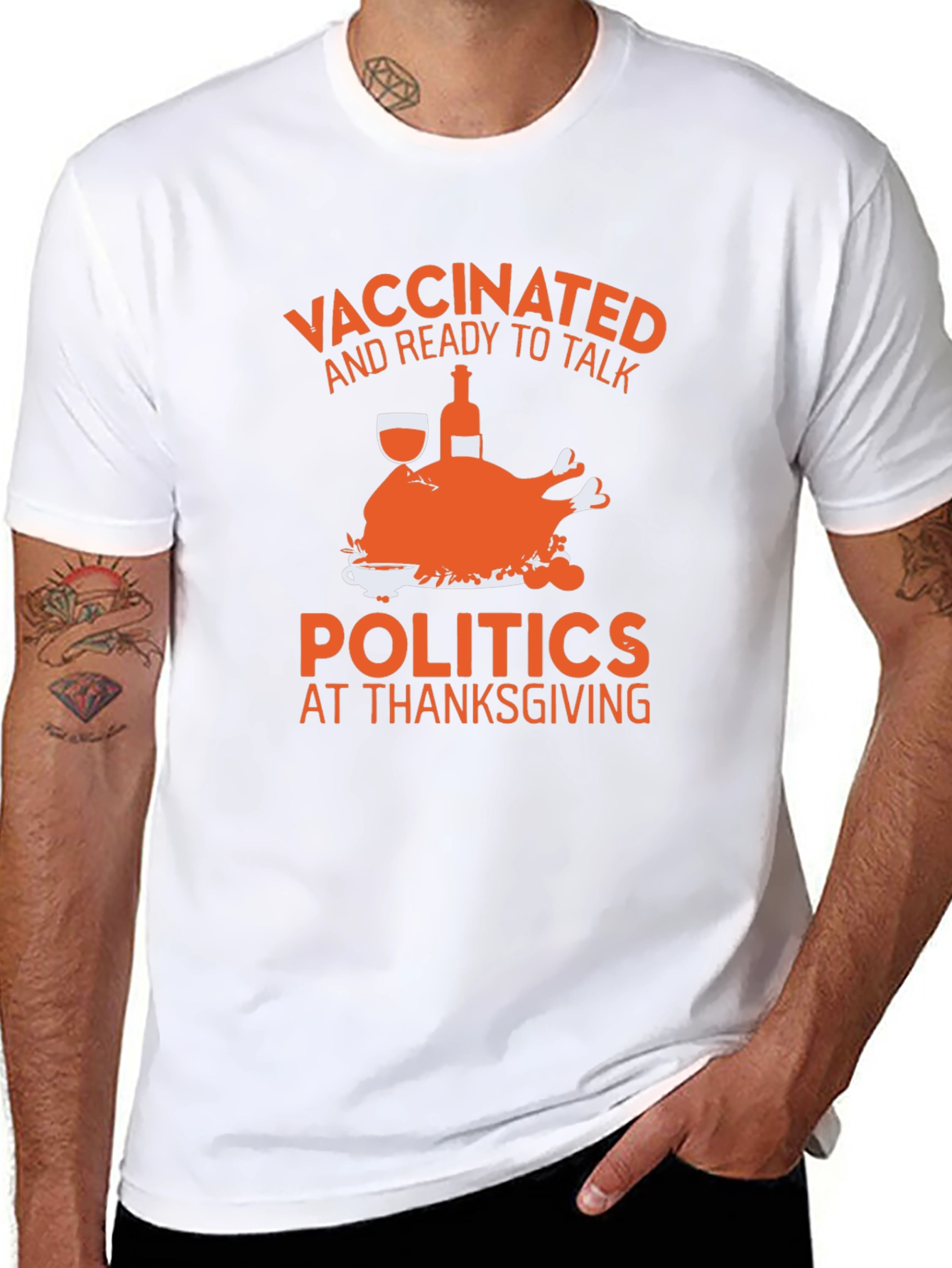 Vaccinated Thanksgiving Politics Tee