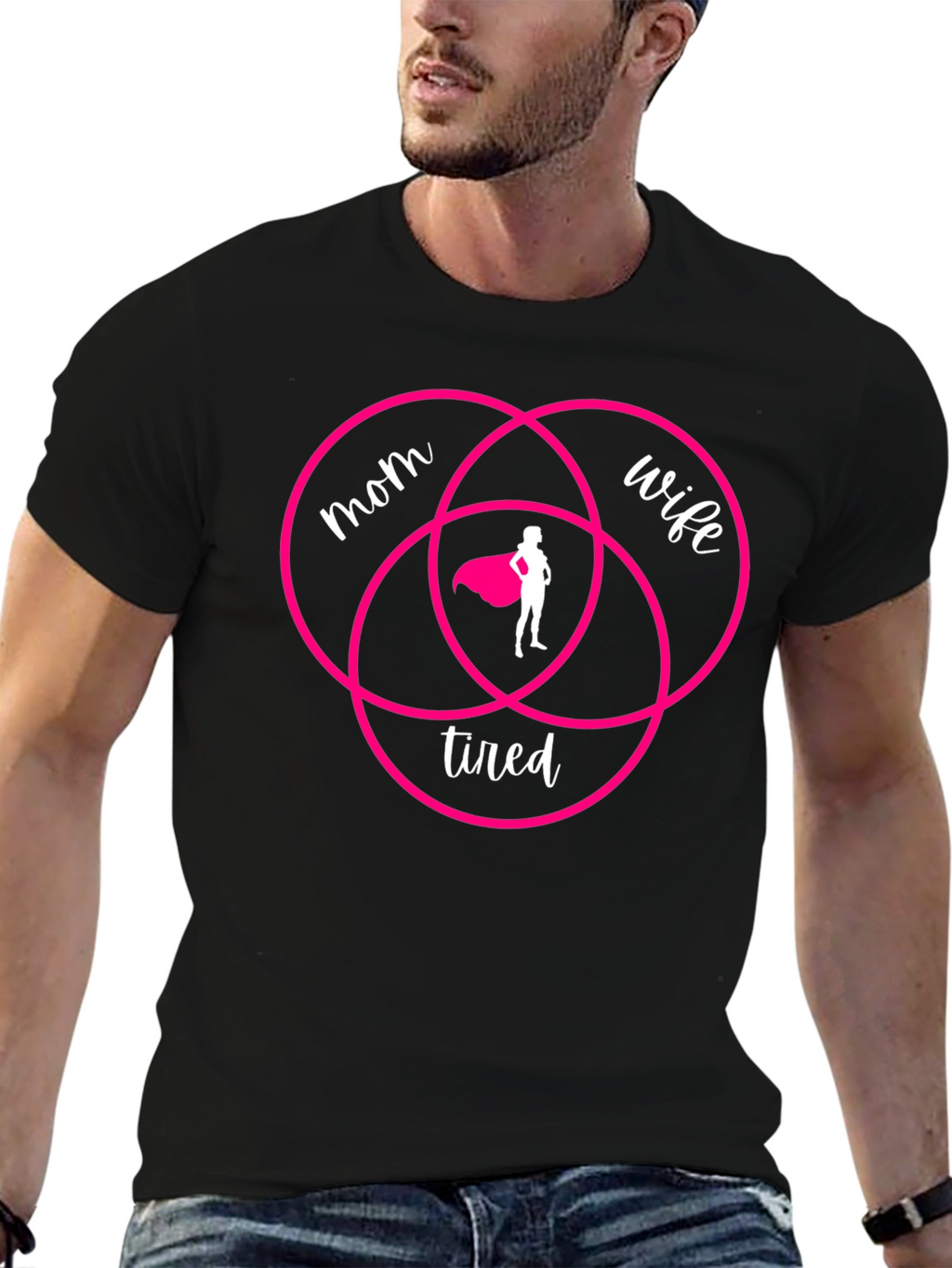 Mom Wife Tired Venn Diagram T-Shirt