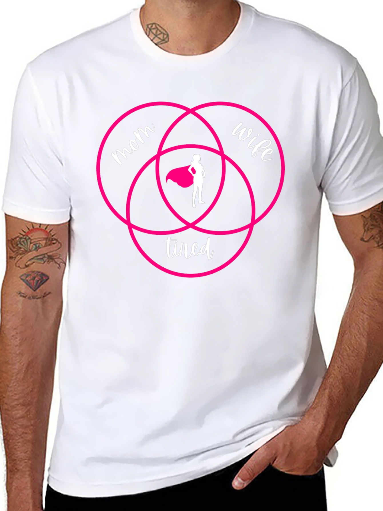 Mom Wife Tired Venn Diagram T-Shirt