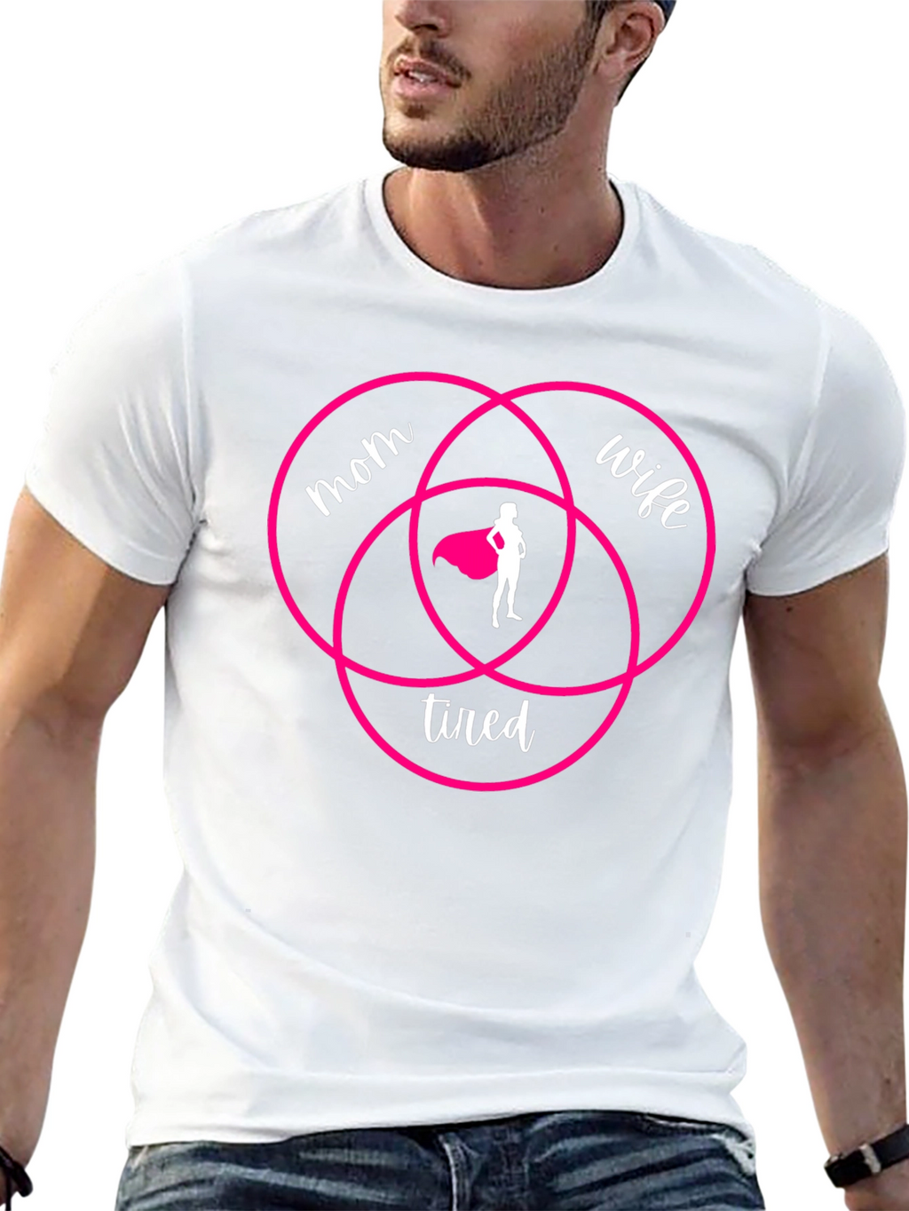 Mom Wife Tired Venn Diagram T-Shirt
