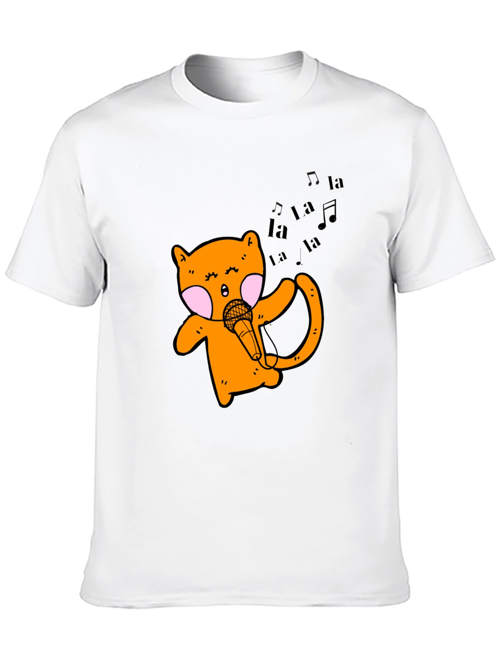 Singing Cat Graphic Tee - Black Unisex T-Shirt