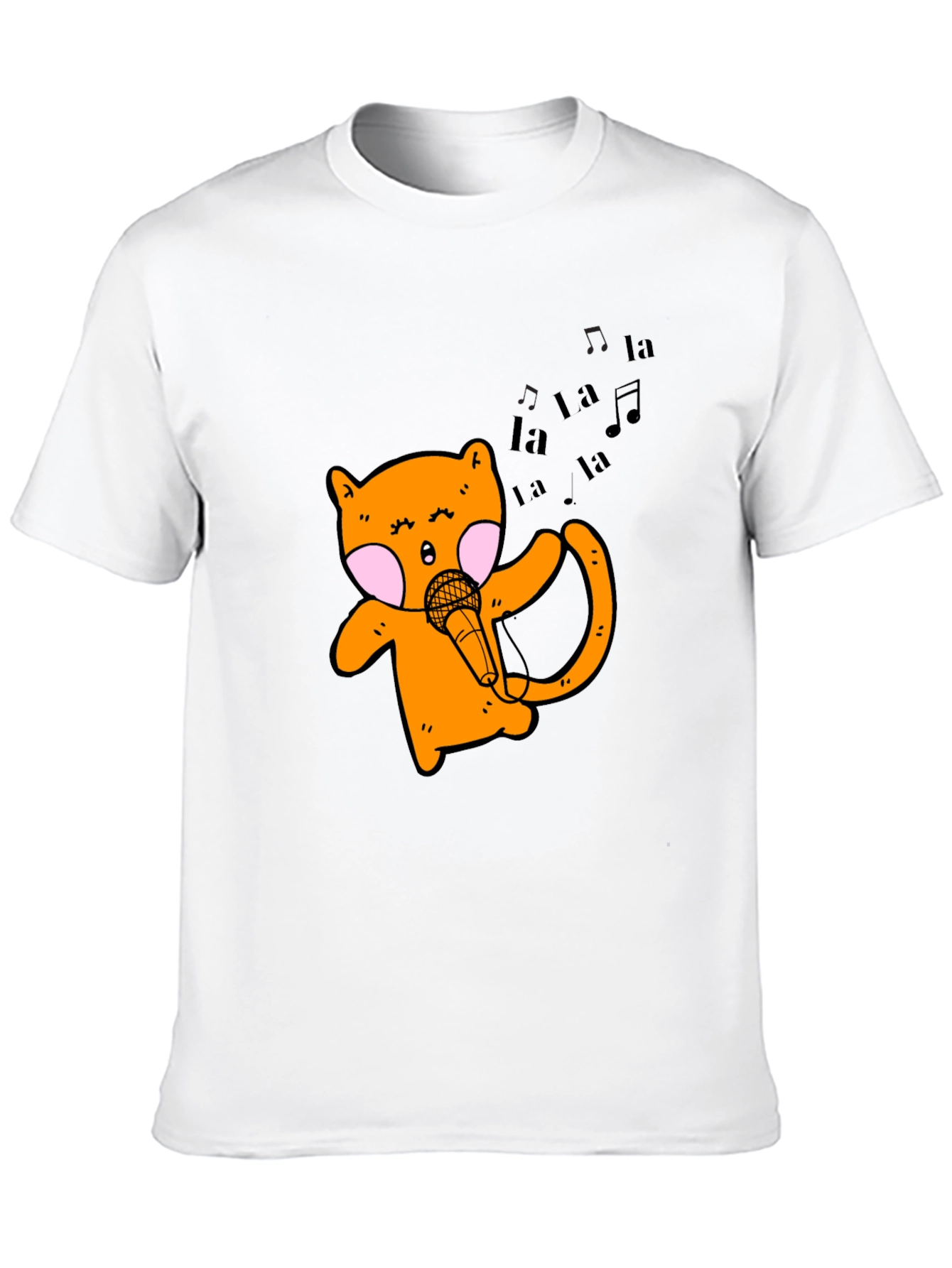 Singing Cat Graphic Tee - Black Unisex T-Shirt