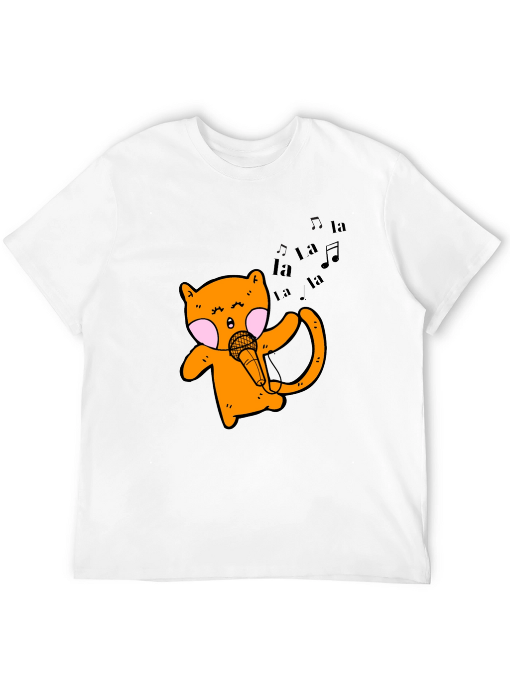 Singing Cat Graphic Tee - Black Unisex T-Shirt