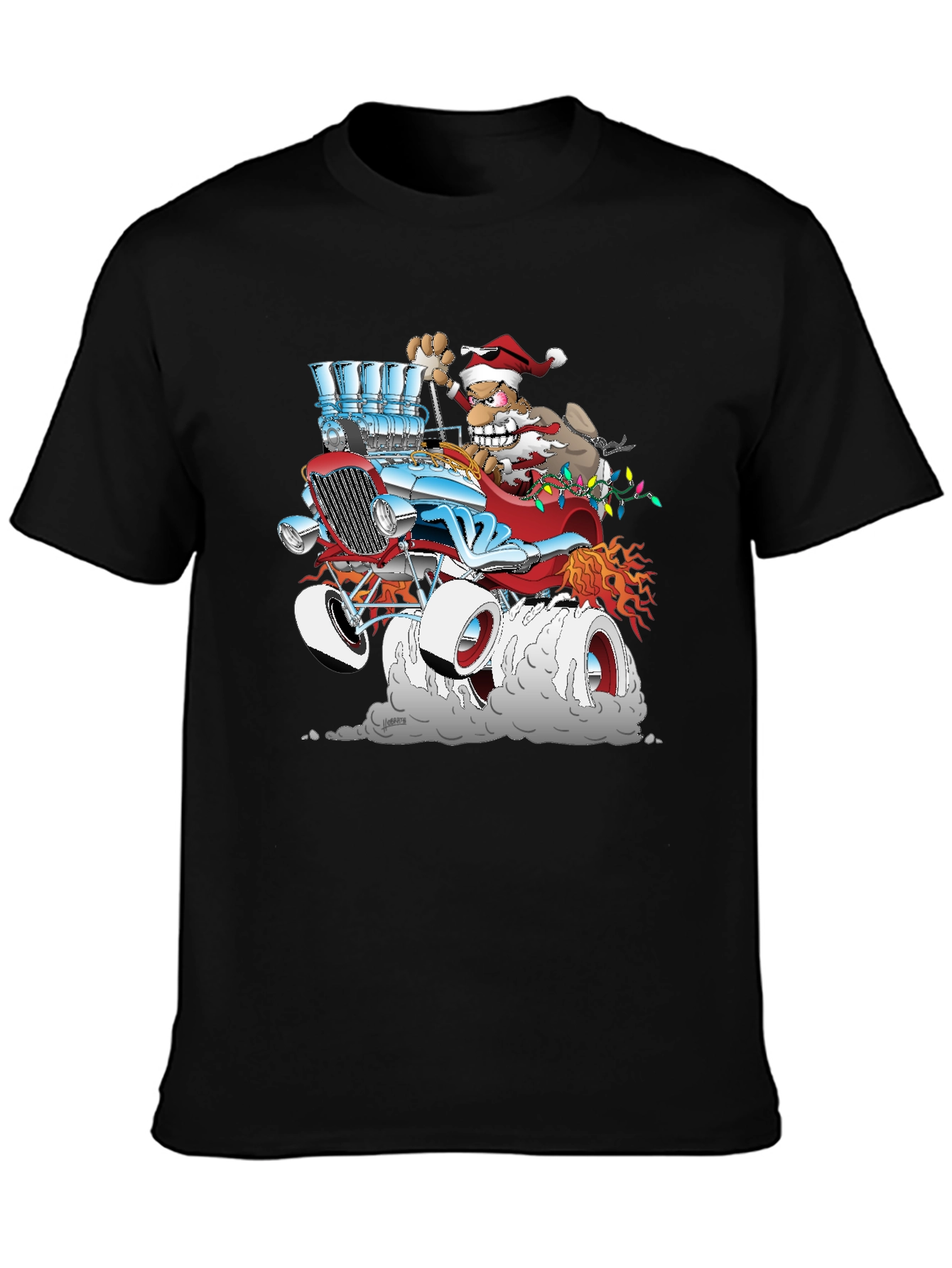 Santa Hot Rod Graphic T-Shirt