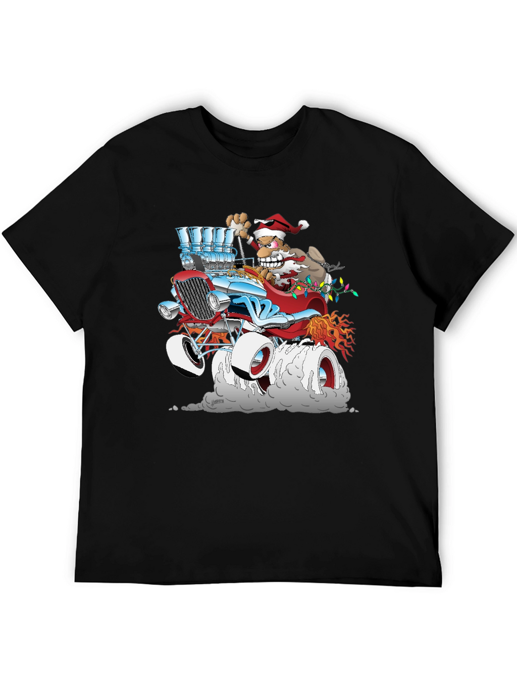 Santa Hot Rod Graphic T-Shirt