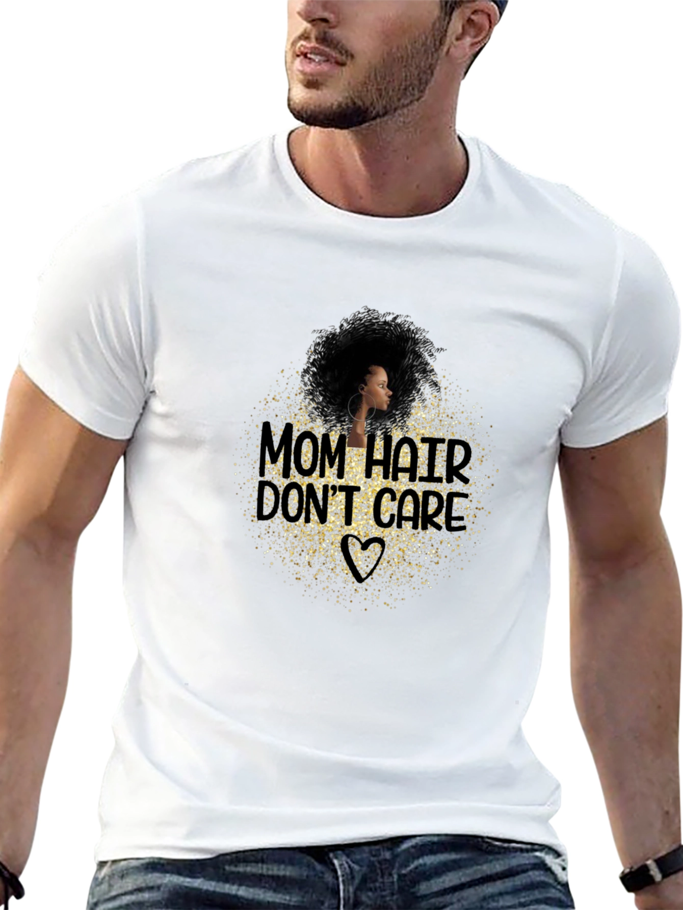 Mom Hair Dont Care Graphic T-Shirt - Black