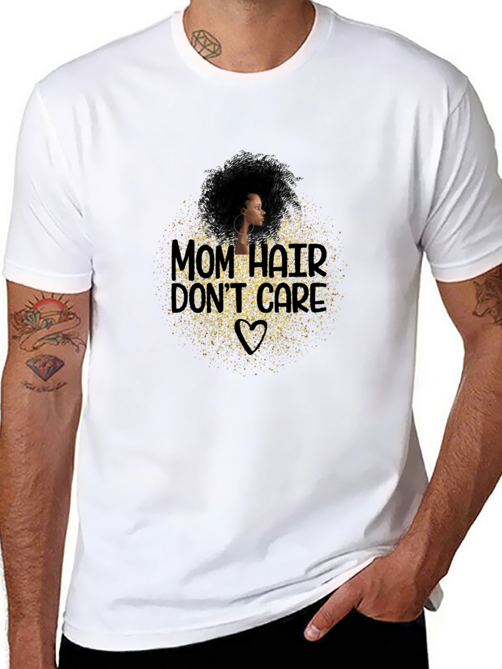 Mom Hair Dont Care Graphic T-Shirt - Black