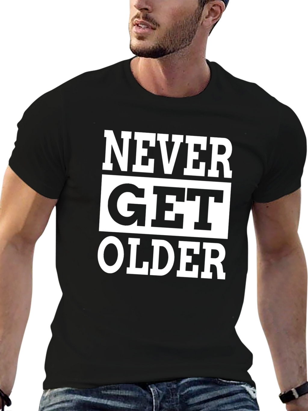 Never Get Older Graphic Tee - Black