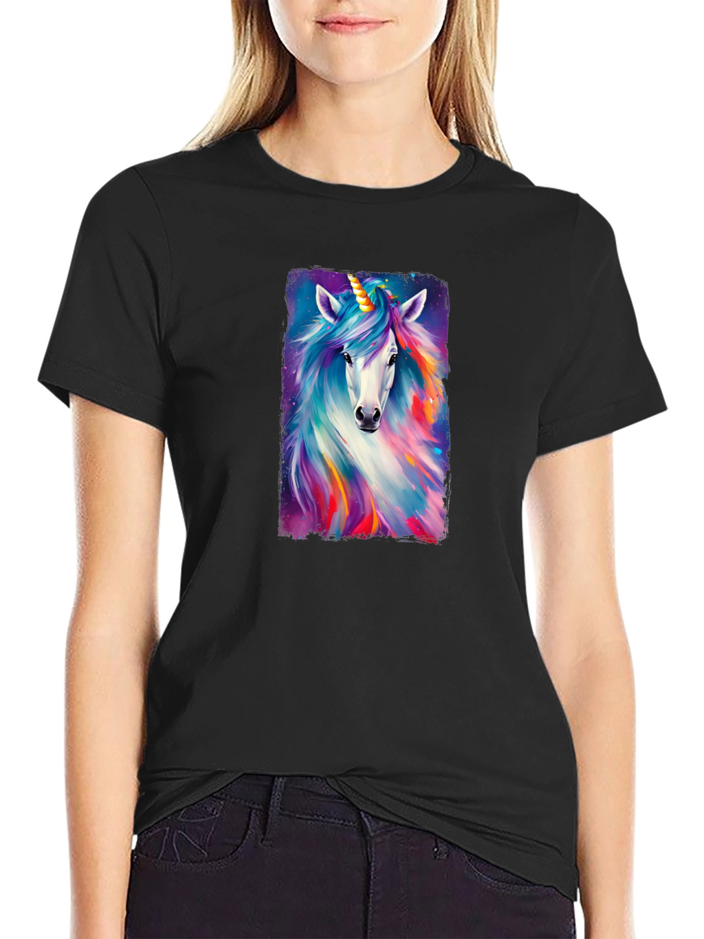 Unicorn Graphic Black T-Shirt