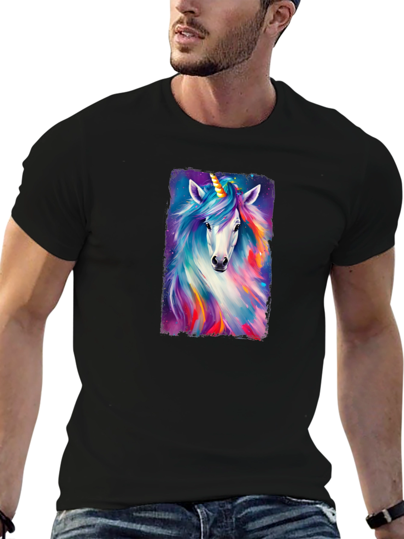Unicorn Graphic Black T-Shirt