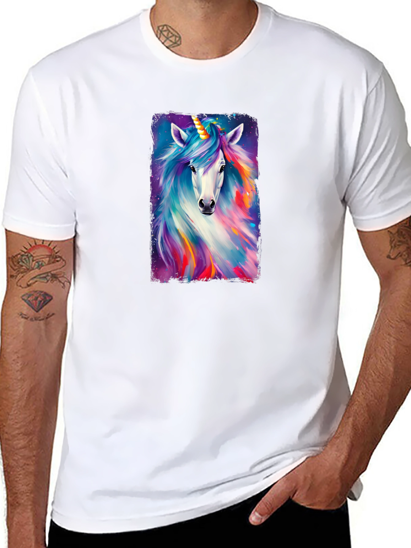 Unicorn Graphic Black T-Shirt