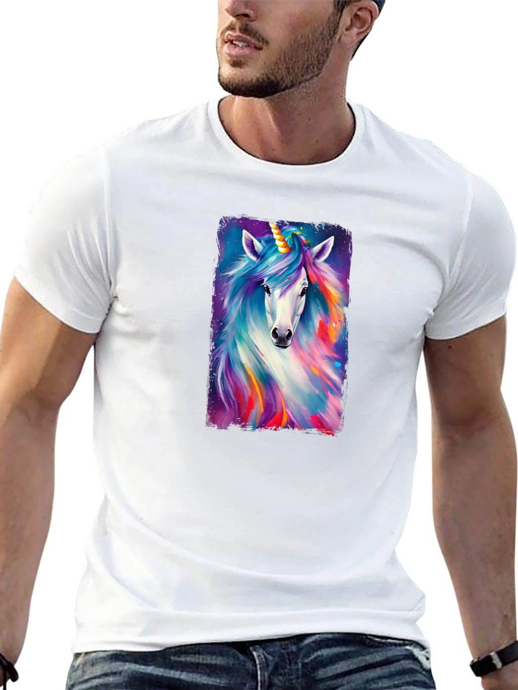 Unicorn Graphic Black T-Shirt