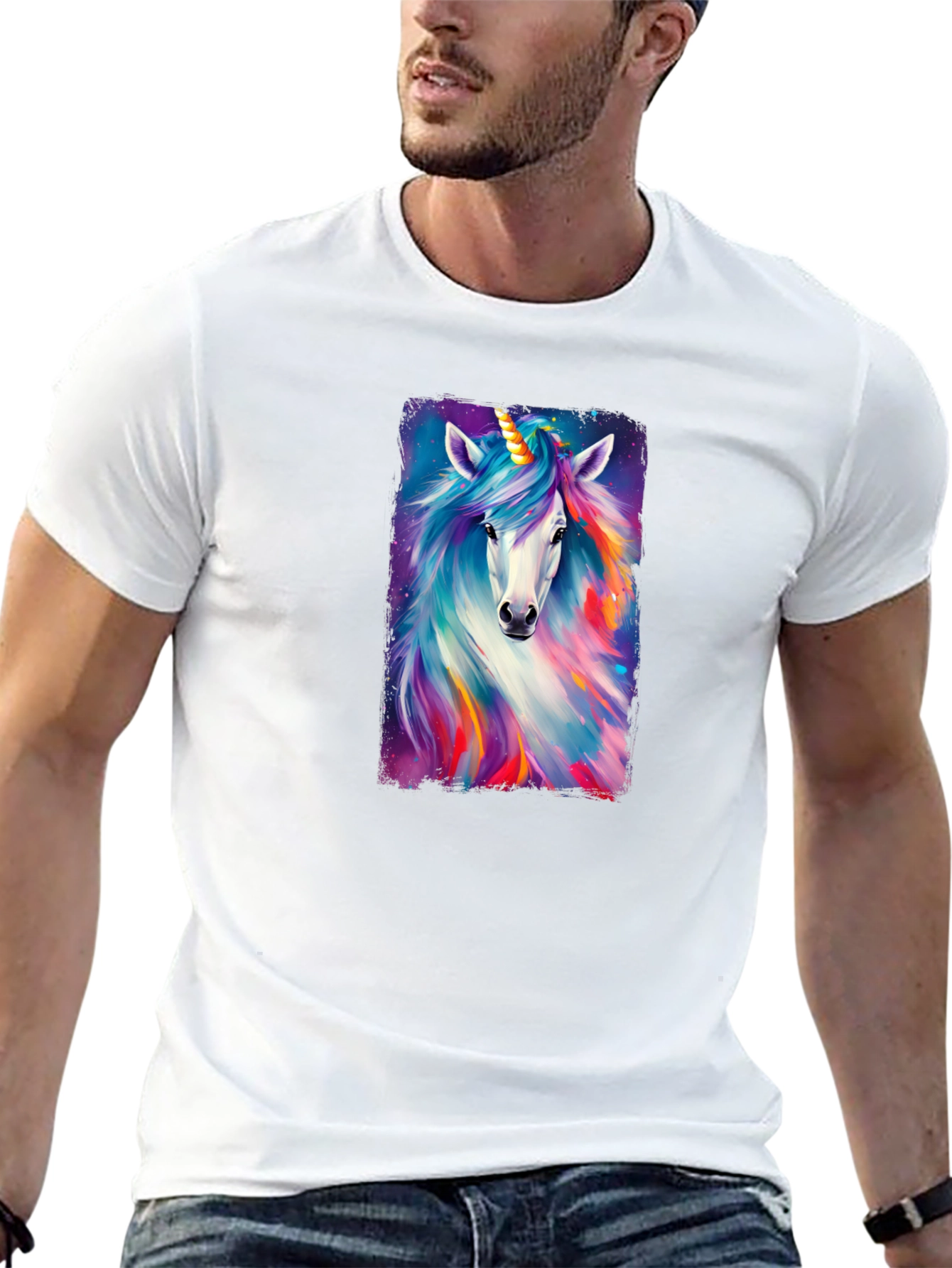 Unicorn Graphic Black T-Shirt